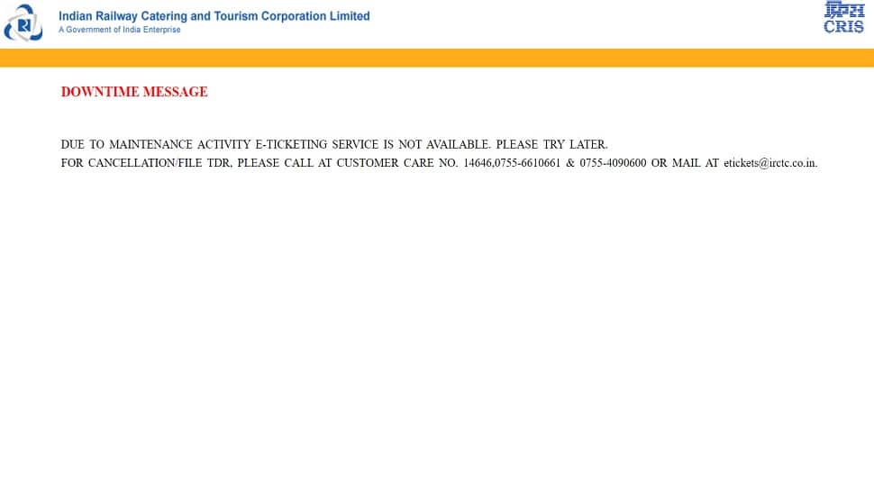 IRCTC Down: Online Ticketing Platform Unavailable For Lakhs Of Indian Railways Passengers